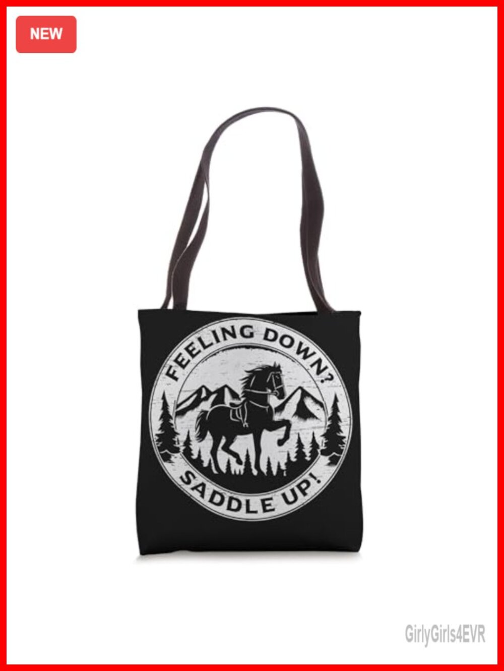 Equestrian Motivational Tote Bag Polyester Canvas 16x16 Horse Riding Adventure